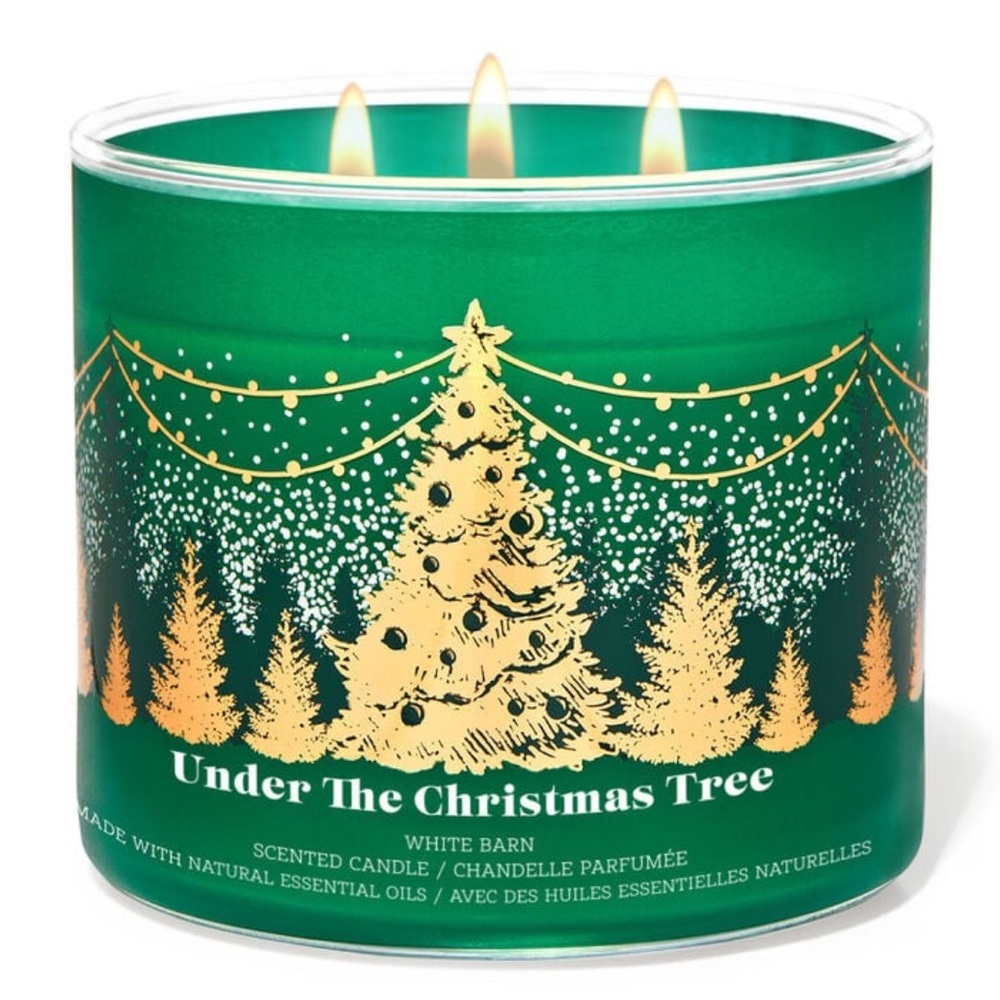 Bath & Body Works White Barn Under the Christmas Tree Three Wick Scented Candle
